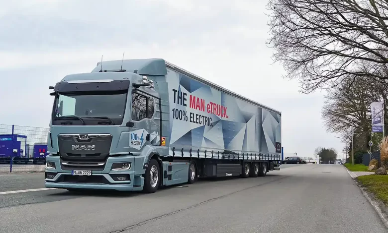 Capul tractor electric MAN eTGS Ultra testat pe ruta Paris-Berlin