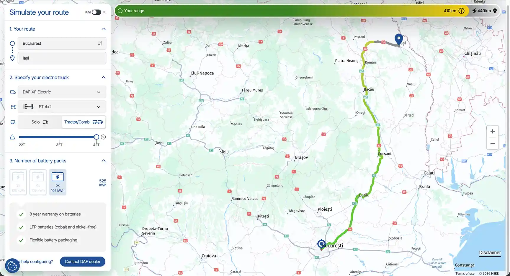 DAF lansează simulator de rută pentru camioane electrice
